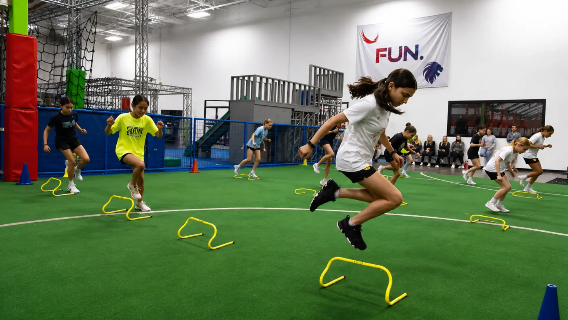 Athletes' agility training in SASS at Strong Fitness & Performance in Farmers Branch.