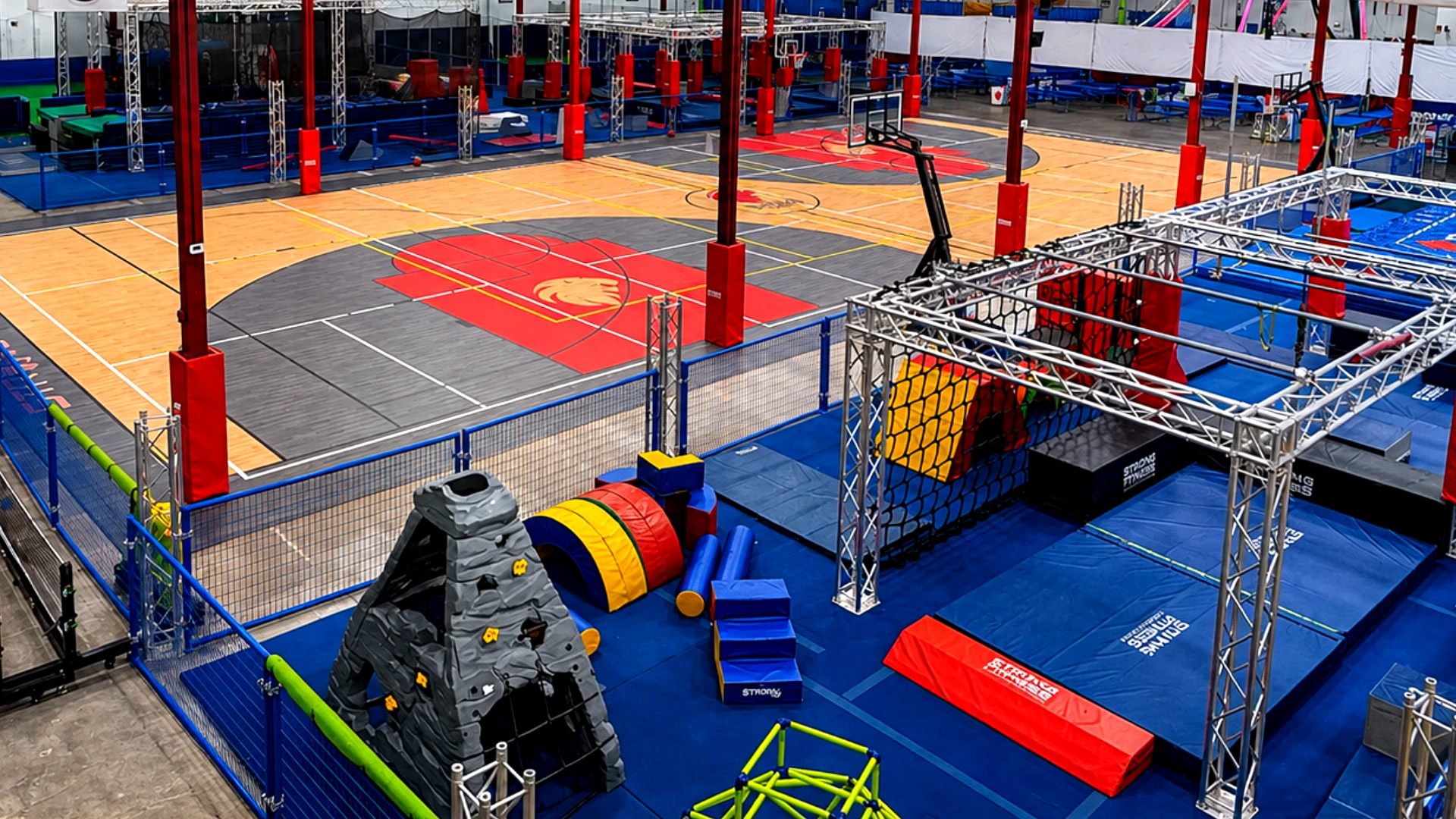 Spacious indoor activity and play facilities at Strong Fitness